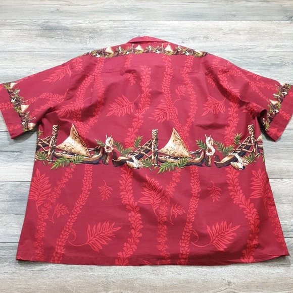 Winnie Fashion Mens 3XL Short Sleeve Shirt Hawaiian Vacation Party Shirt Canoe - Picture 6 of 8